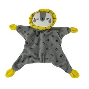 Lion Lovey Grey Yellow Baby Security Blanket Rattle Stars by Zeeman